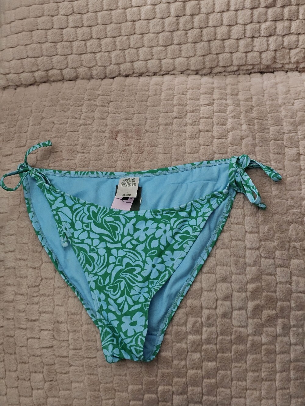 wild fable Teal and Green Floral Tie-Side Bikini Bottom